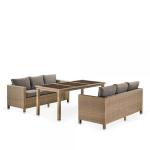 Комплект плетеной мебели из искусственного ротанга T365/S65B-W65 Light Brown