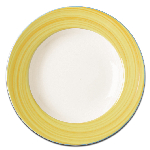 Тарелка Bahamas 2, круглая, борт желтый D=230 мм., глубокая, фарфор RAK BADP23D53