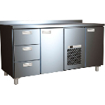 Стол холодильный Полюс T70 M3-1 0430-2 нержавеющий, 3 ящика, 2 двери (3GN/NT CARBOMA) борт