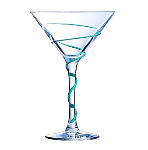 Коктейльная рюмка "Спайро"; стекло, силикон; 210мл; D=115, H=168 мм; прозр., синий Arcoroc G8214