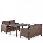 Обеденный комплект плетеной мебели с диваном T51A/S58A-W773 Brown