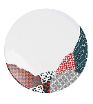Тарелка мелкая «Фрагмент Кармин»; фарфор; D=215мм; белый, красный Chef&Sommelier L9653