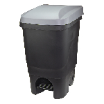 Контейнер для раздельного сбора мусора 60 л пластик на 2-х колесах с педалью серый/черный (690x390x390 мм) IDEA