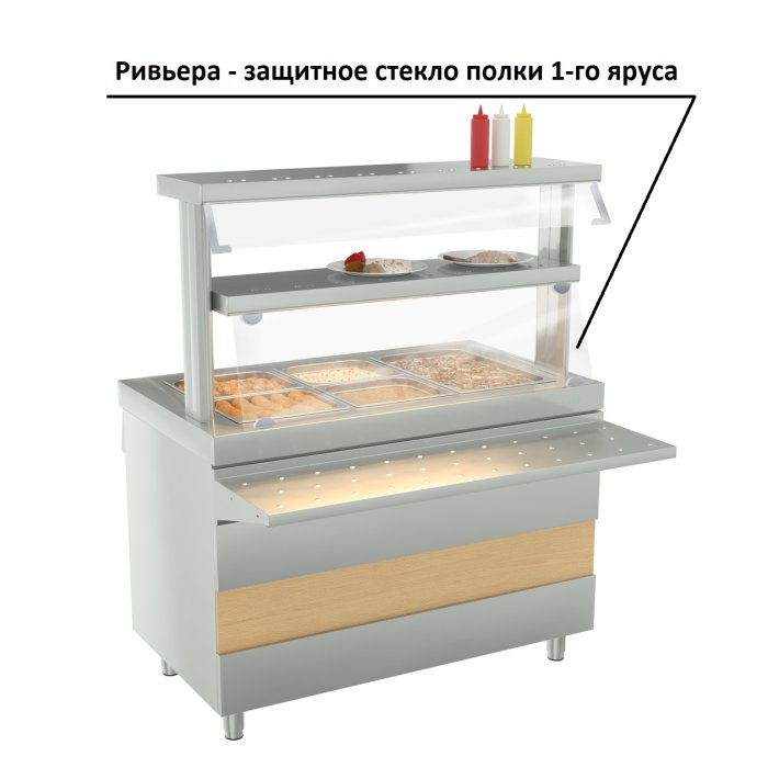 Защитное стекло полки 1-го яруса Atesy Ривьера (755 мм)