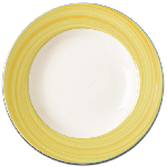 Тарелка Bahamas 2 круглая, борт желтый D=300 мм., плоская, фарфор RAK BAFP30D53