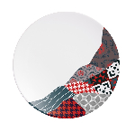 Тарелка мелкая "Фрагмент Кармин";фарфор;D=160мм;белый,красный Chef&Sommelier L9654
