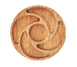 Менажница круглая 5 секций; дуб; D=300, H=25мм; деревян. PPwood Q517O-06N