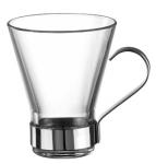 Чашка чайная с метал.подстакан. «Эпсилон»; стекло; 320мл; D=9.3,H=11.2см; прозр. Bormioli Rocco 3,4034