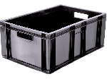Ящик сплошной чёрный, 600×400×250 мм, объем 46 л Тара