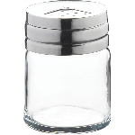 Емкость соль/перец "Бэйзик"; стекло, сталь нерж.; 115мл; D=52, H=68мм; прозр., металлич. Pasabahce 43880/b