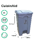 Контейнер для мусора CuisinAid, 68 л, серый пластик с педалью CD-FPT68GR