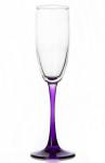 Бокал-флюте "Энжой"»; стекло, ножка фиолетовая; 170мл; D=51/78, H=226мм; прозр. Pasabahce 44688/b/purple