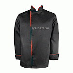 Куртка поварская с окант. 46-48разм.; твил; черный,красный POV 