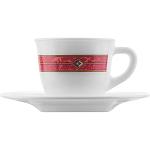 Набор пар кофейных «Корал»[6шт]; стекло; 100мл; H=75,L=371,B=125мм; белый,красный Bormioli Rocco 400820 C