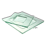 Тарелка квадратная «Бордер»; стекло; 48мл; H=21,L=130,B=130мм; прозр.,зелен. BDK-GLASS 509120