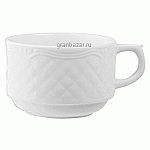 Чашка чайная «Афродита»; фарфор; 190мл; D=8,H=5.5,L=10см; белый Lubiana 2606-white