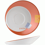 Блюдце «Зен»; фарфор; D=11см; белый,оранжев. Steelite 9401 C635