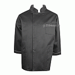 Куртка двубортная 44-46размер; твил; черный POV 44-46