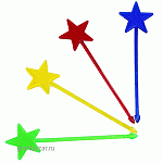 Пики д/канапе «Звезды»; пластик; L=9см; разноцветн. IMS 301777
