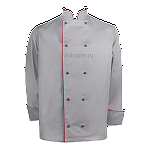 Куртка двубортная с окант. 42разм.; твил; серый,бордо POV 