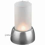 Подсвечник + свеча; стекло,сталь нерж.; D=9.5,H=15см; матовый APS 3017