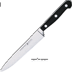 Нож кухонный универсальный «Глория Люкс»; сталь нерж.,пластик; L=270/150,B=25мм; металлич.,черный Felix 901015