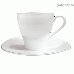 Пара кофейная «Тайм»; фарфор; 100мл; D=6,H=7.3,B=12.6см; белый,серебрян. Tognana TM0101014