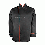 Куртка поварская с окант. 48-50разм.; твил; черный,красный POV 
