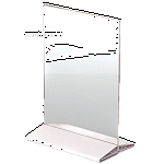 Подставка наст. д/меню А5; пластик; H=220,L=155,B=95мм; прозр.,белый TABL  (№1)