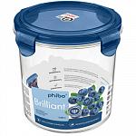 Контейнер для продуктов "Бриллиант" с герметичной крышкой; тритан; 1,15 л; D=140, H=130 мм; прозр., синий Restola 431199617