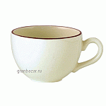 Чашка чайная «Кларет»; фарфор; 340мл; D=10,H=7,L=13см; бежев.,бордо Steelite 1503 A152