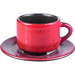 Кофейная пара «Млечный путь красный» фарфор 80 мл красный, черный Борисовская Керамика ФРФ88806360