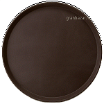 Поднос круглый; стеклопласт.,прорезин.; D=406,H=23мм; коричнев.,серый Prohotel 1600ct/gf