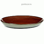 Блюдо глубокое; керамика; D=35.5,H=8см; коричнев.,серый Serax B5116145