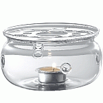 Комплект д/подогрева чайника; стекло,нерж.; D=13.8,H=7.7см; прозр.,серебрян. Trendglas 200206