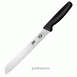 Нож д/хлеба; сталь нерж.,пластик; L=33.5/21.5,B=2.5см; черный Victorinox 5.1633.21