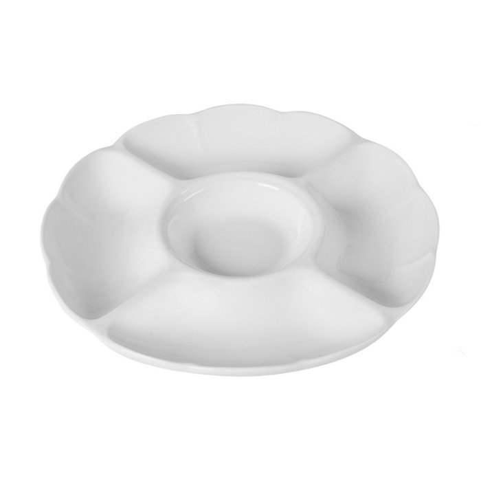 Менажница фарфор CAMEO Imperial white 5-ти секционная d255 мм h34 мм 210-515