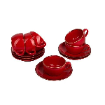 Набор чайных пар Сизонс 250 мл, красный (12 предметов) Porland POR0069