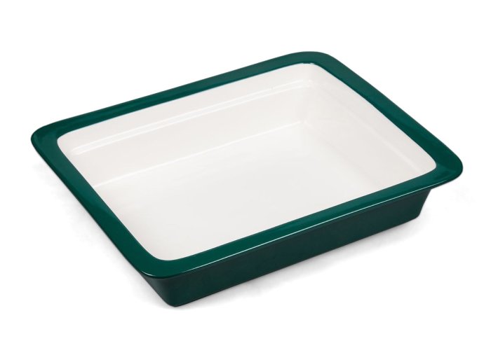 Гастроемкость 1/2-65 (325х265х65 мм), зеленый борт, фарфор, P.L. Proff Cuisine F1273BG-W