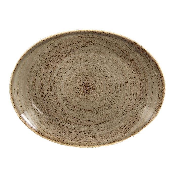 Овальная тарелка RAK Porcelain Twirl Alga 360х270 мм TWNNOP36AL