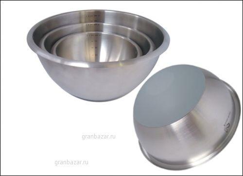Миска полусферич. 3,6л,d=240 мм,без подст.и руч.нерж De Buyer 3373.24