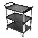 Тележка сервировочная 3 яруса полипроп. H=930, L=980, B=530 мм черный Prohotel JW-SEDO