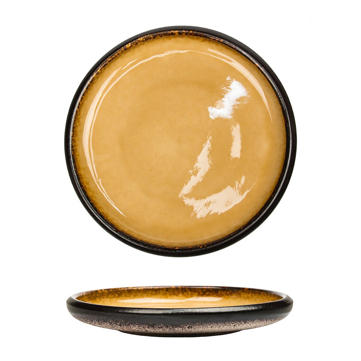Тарелка с бортом круглая d=245 х h 37 мм,каменная керамика, Yellow Spider Silk Stockholm P.L. Proff Cuisine JM2306-YELLOW