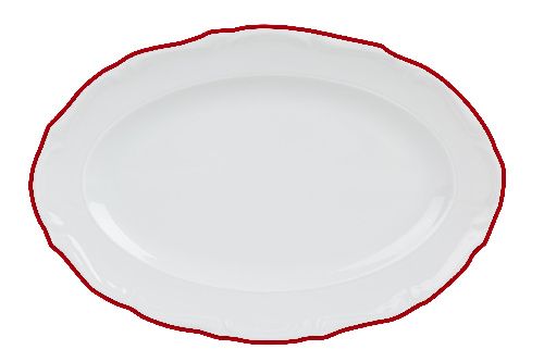 Блюдо овальное MARIA RED 220 мм, кант красный Porland