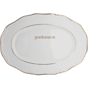 Блюдо овальное «Афродита»; фарфор; H=2,L=33,B=23см; белый,золотой Lubiana 2660-gold