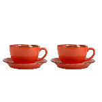 Набор чайных пар Сизонс 340 мл, оранжевый (4 предмета) Porland POR0042