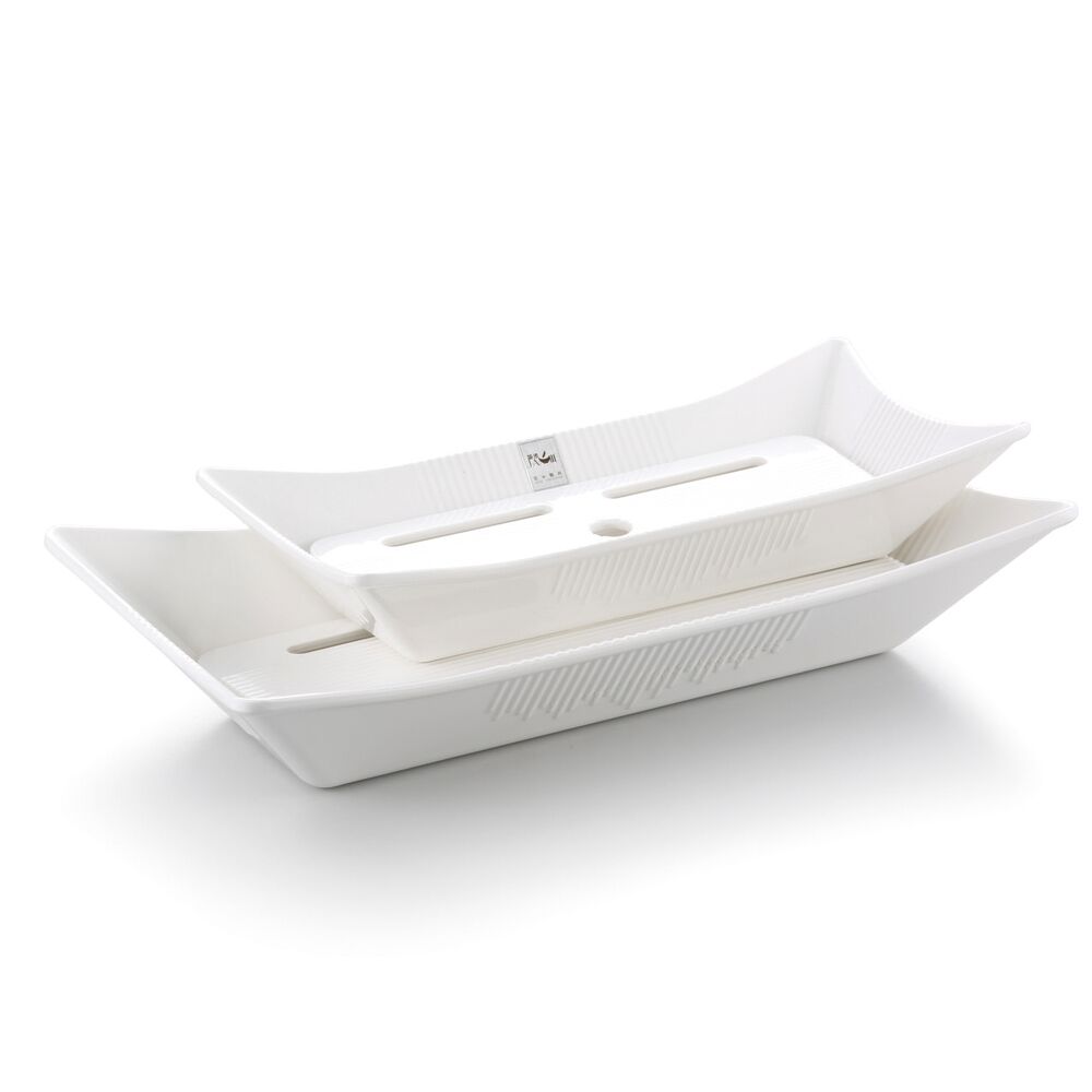 Блюдо поднос меламиновый белый 360х190х75 мм P.L. Proff Cuisine J442551SZ-GC