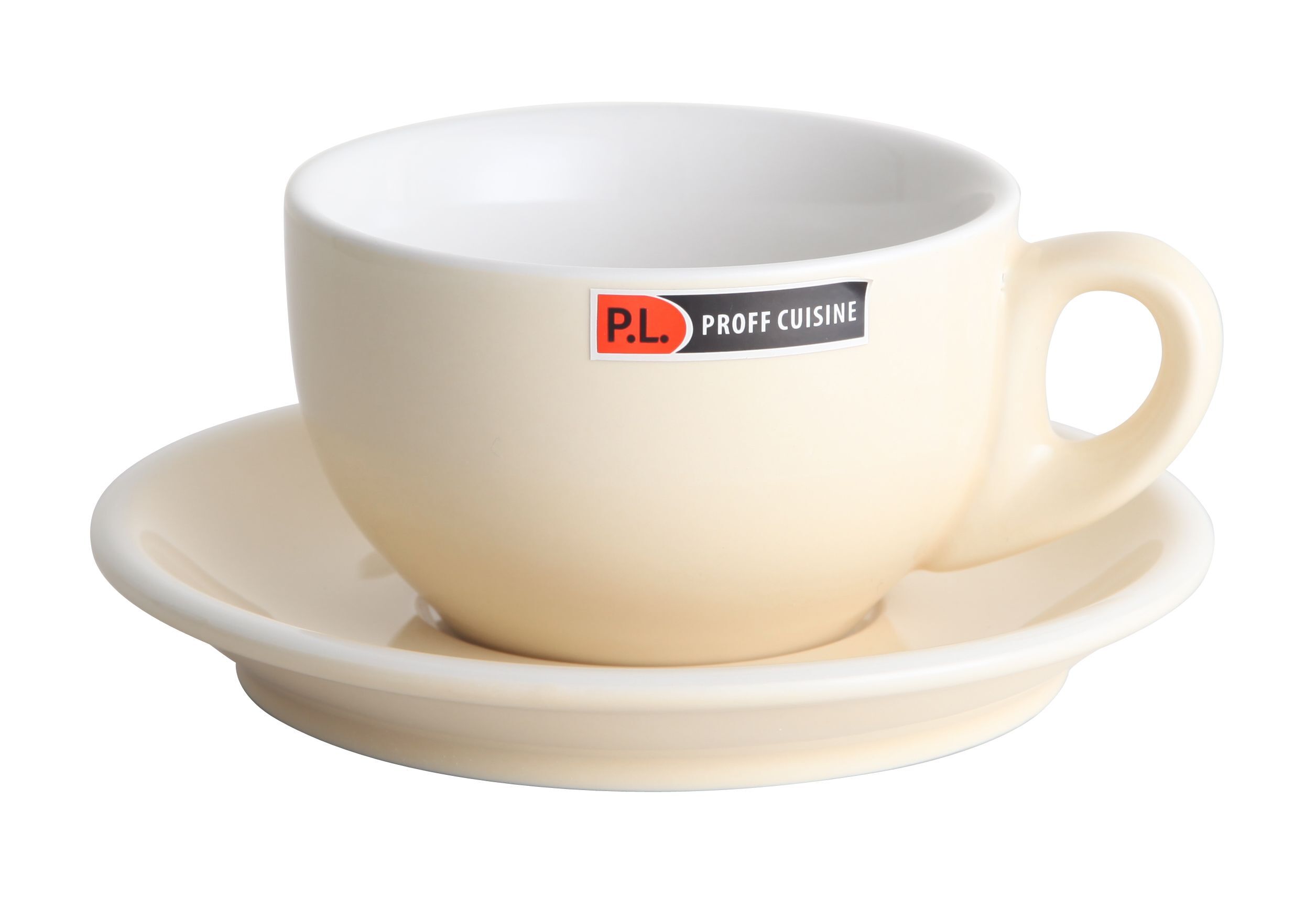 Чашка с блюдцем Barista (Бариста) 280 мл, бежевая, P.L. Proff Cuisine 10620/8928