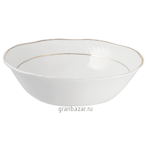 Салатник «Афродита»; фарфор; 650мл; D=18.5,H=5.5см; белый,золотой Lubiana 2619-gold