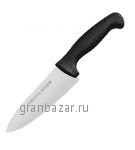 Нож поварской «Проотель»; сталь нерж.,пластик; L=29/15,B=4.5см; черный,металлич.